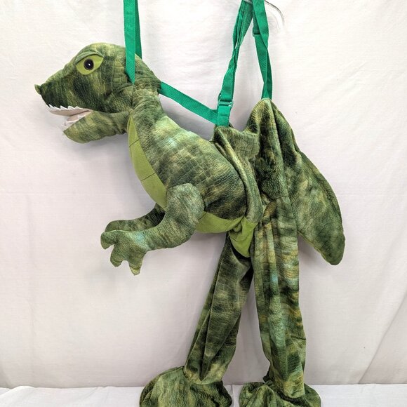 Children's Green T-Rex Dinosaur Costume Ride On And Adjustable Reigns Ages 4-7 - Picture 1 of 9